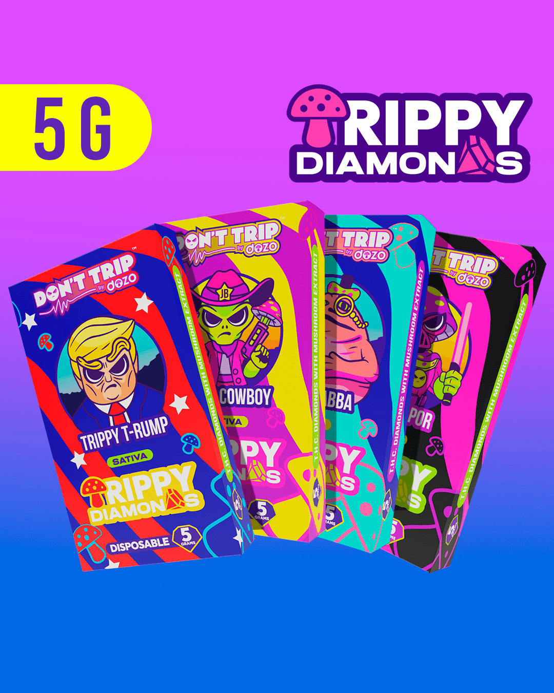 5g Trippy Diamonds Mushroom Vape