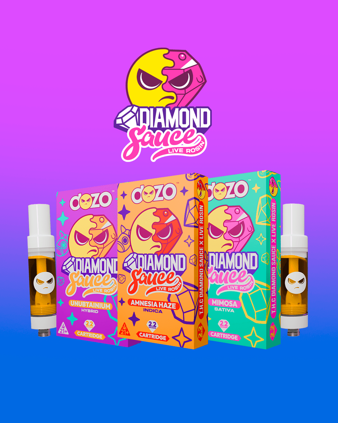 DOZO Diamond Sauce Live Rosin THC Cart
