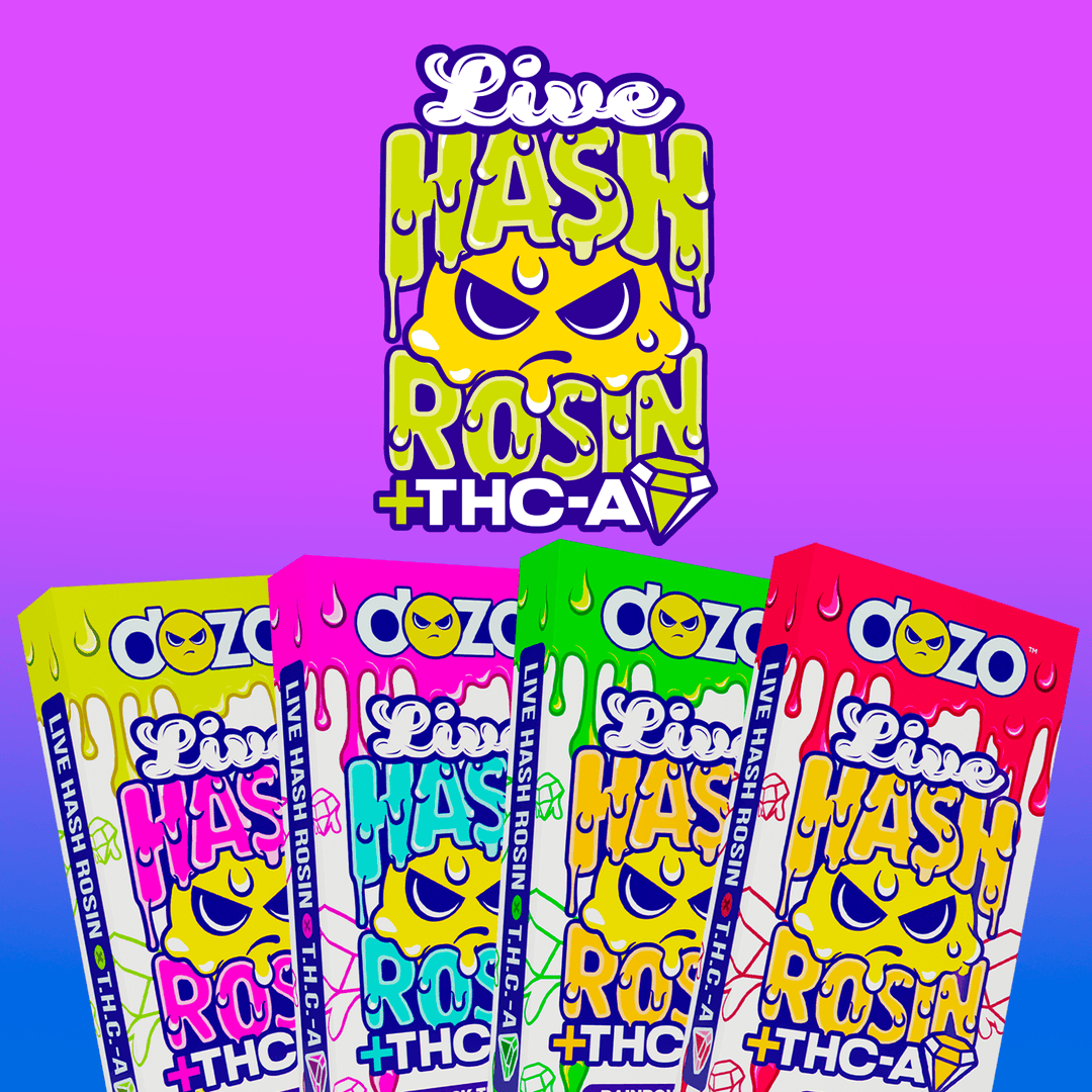 2.5g Dozo Live Hash Rosin THC-A Vape: Sunday Driver (Hybrid)