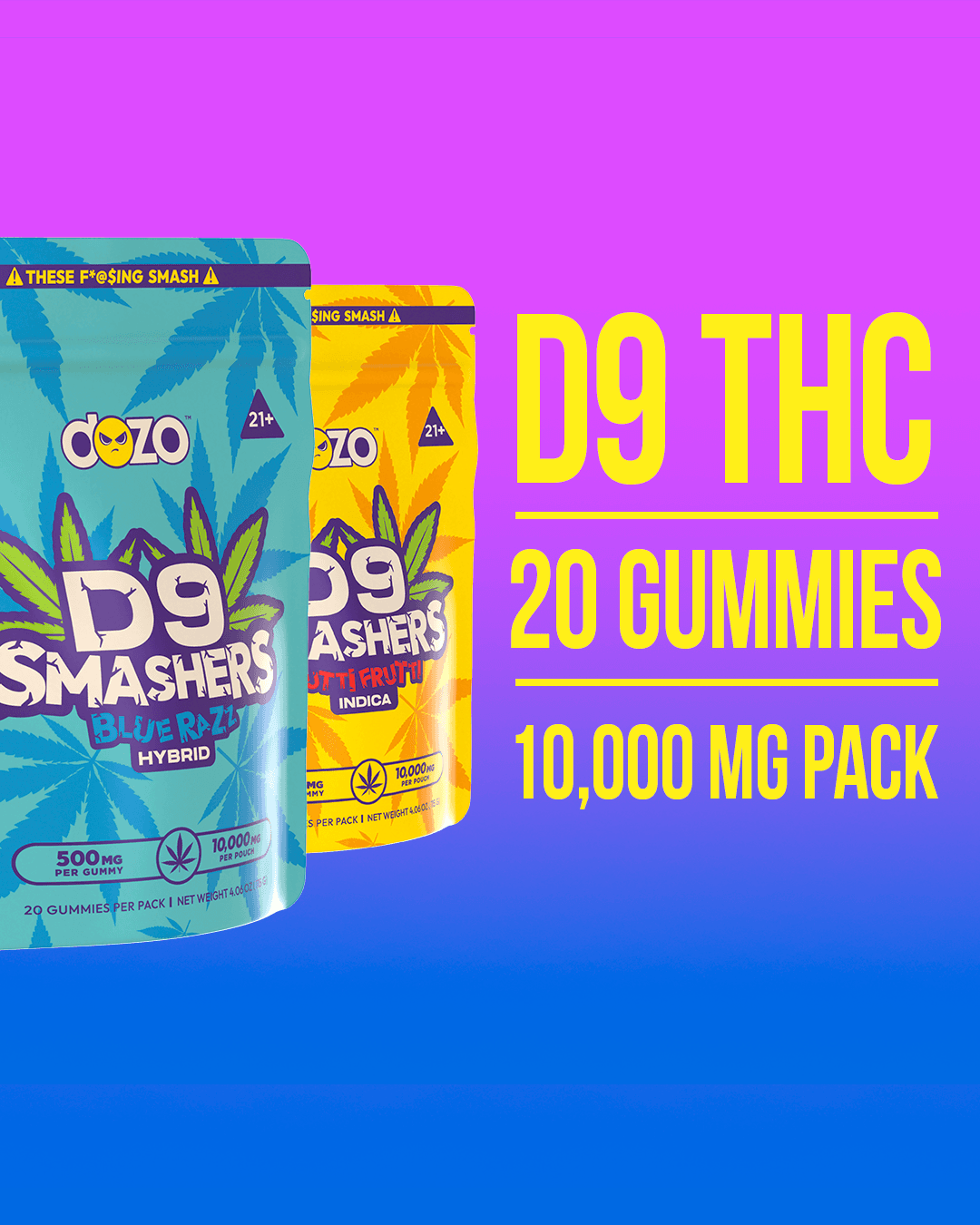 D9 Smashers Gummies | 500mg per gummy