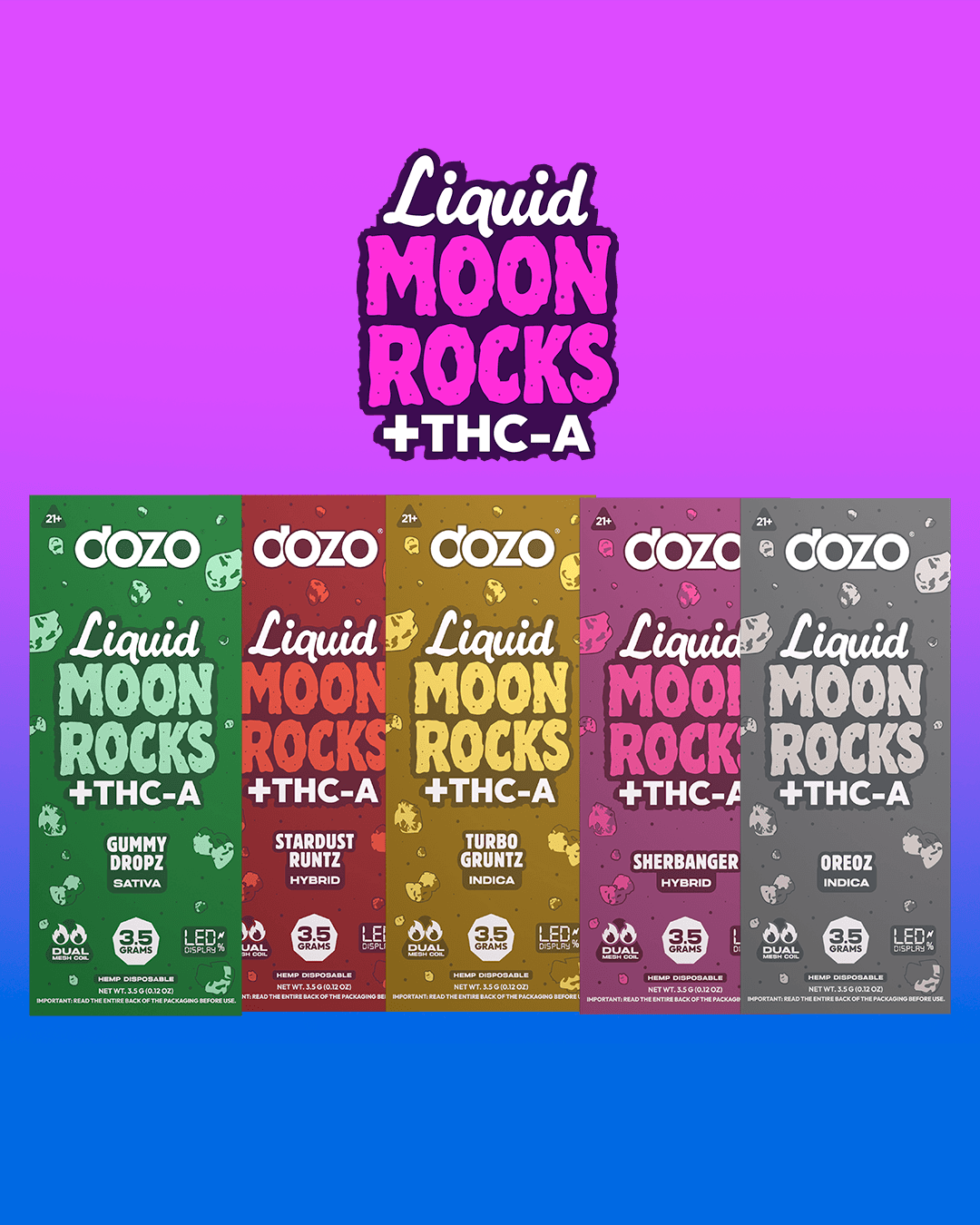 3.5 Dozo Liquid Moonrocks THC-A Disposable