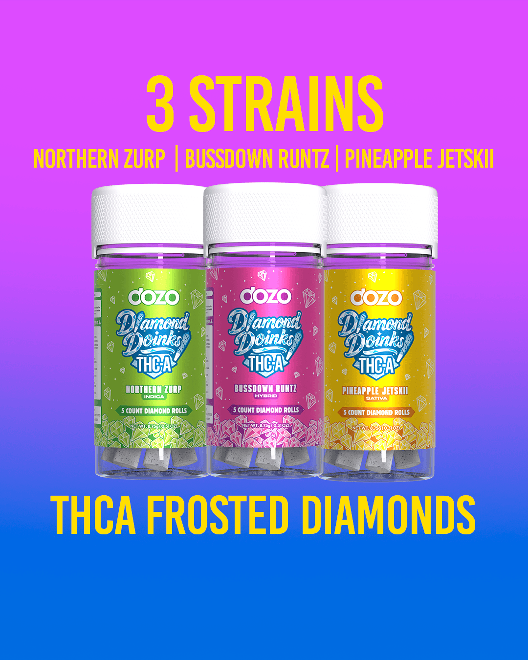 Dozo THC-A Doinks - Diamond Rolls (5ct)