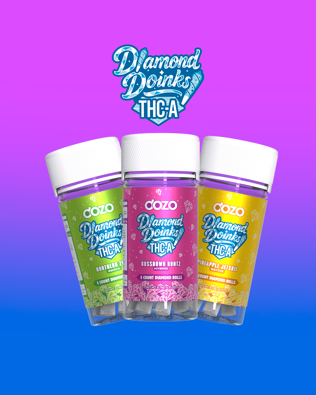 Dozo THC-A Doinks - Diamond Rolls (5ct)